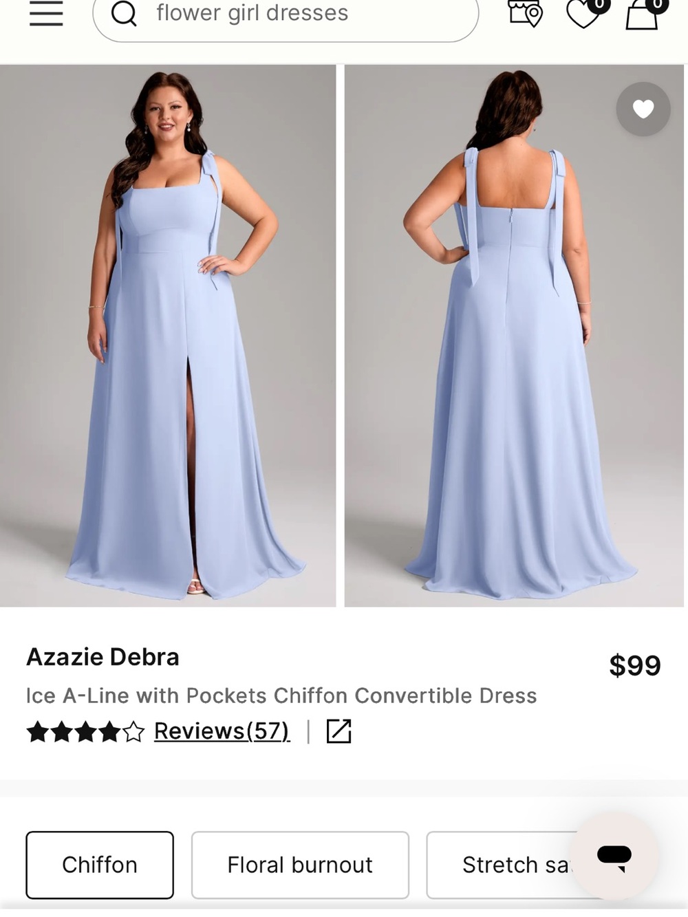 Azazie Debra Convertible Maxi Dress in Ice Blue